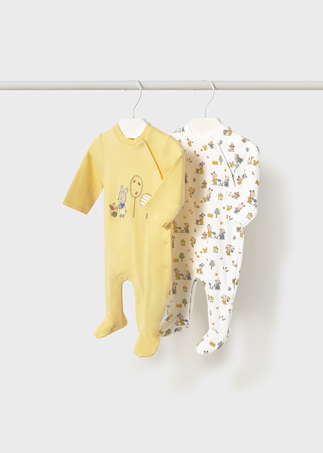 Mayoral- Newborn- 2-Pack One-Piece, Size: 2-4 (US 6M), Color: 16 Sunny, Style: 1709