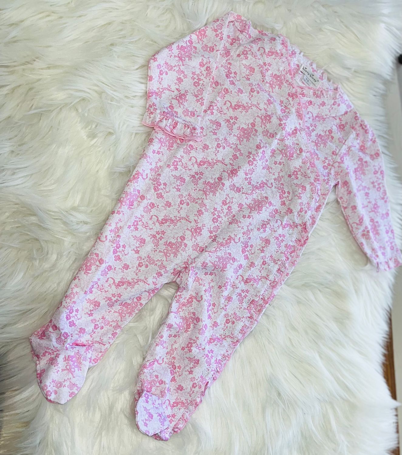 Kissy Kissy- Old English Roses Footie, Size: 6-9M, Color: K650 Pink, Style: KGO12705N