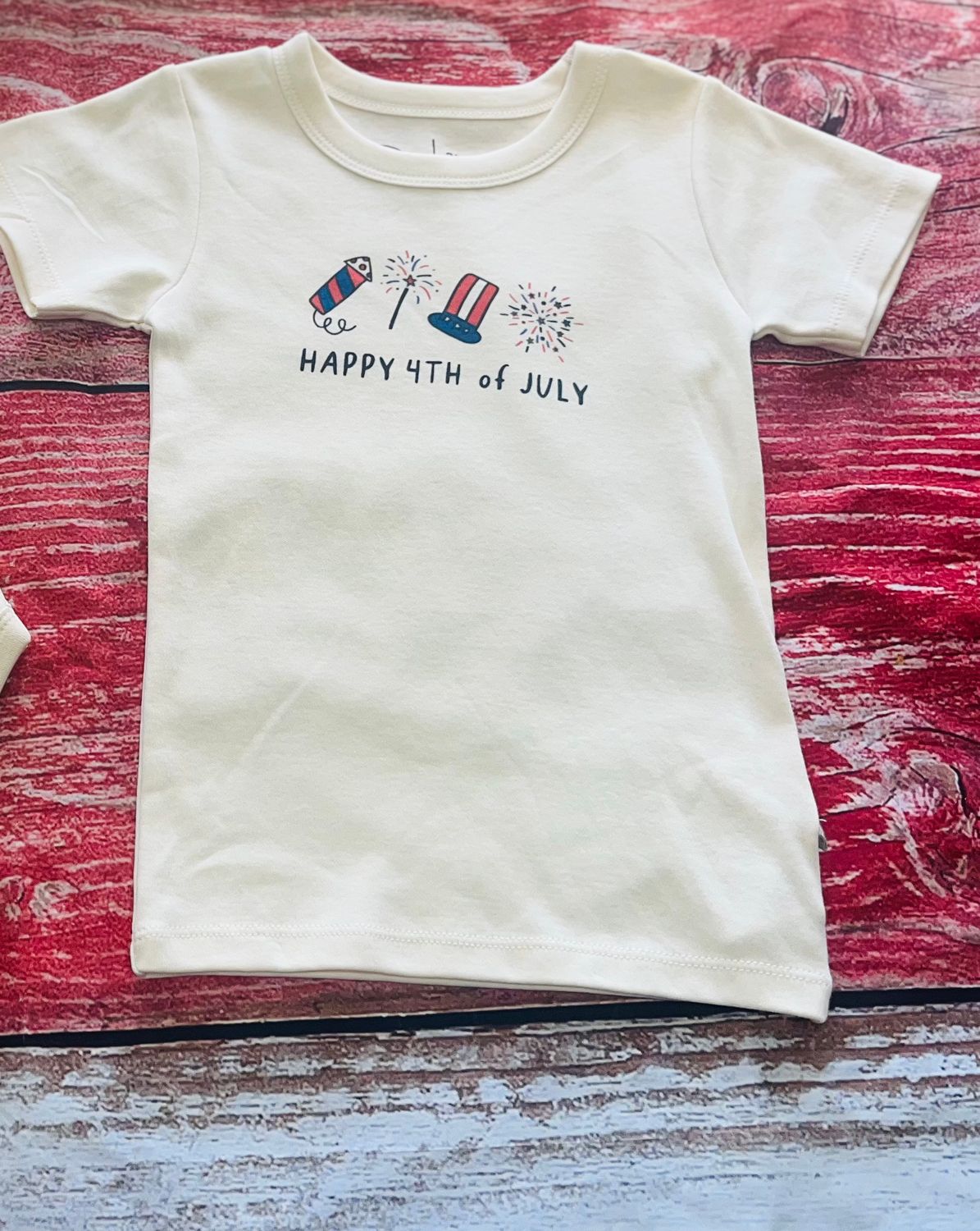 Finn + Emma- 4th of July Graphic Tee, Size: 2t, Color: Cream, Style: Rocket