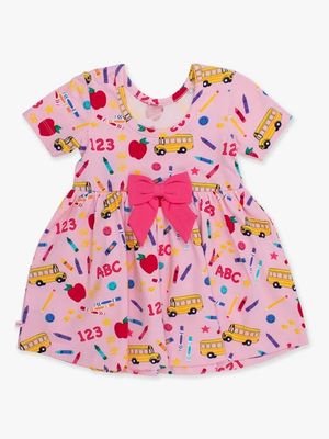 RuffleButts- School House Short Sleeve Twirl Dress