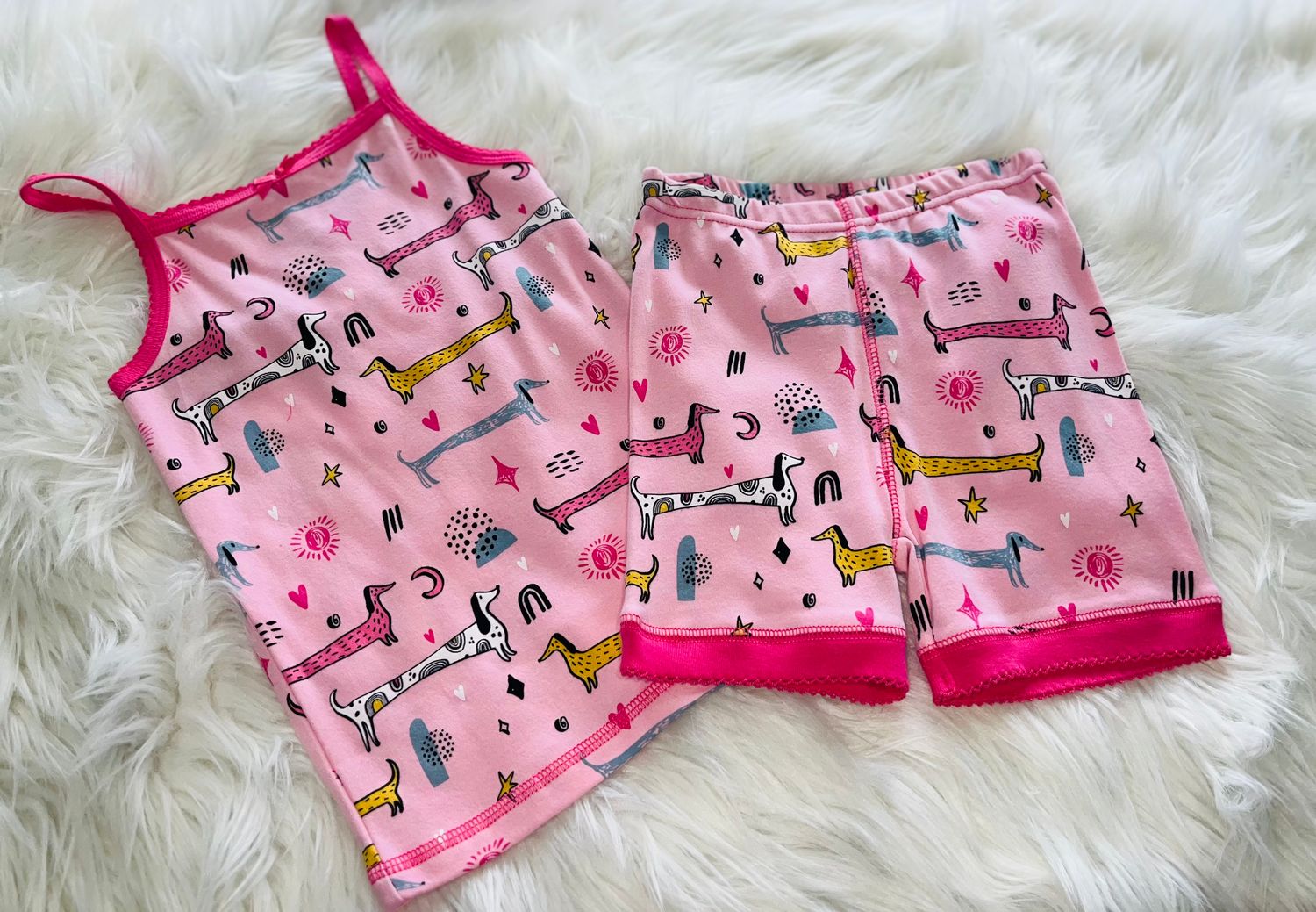 Deux Par Deux- Two Piece Pajamas, Color: Dog, Size: 5