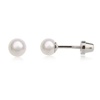 Cherished Moments - Sterling Silver Child&#39;s Freshwater Pearl Earrings