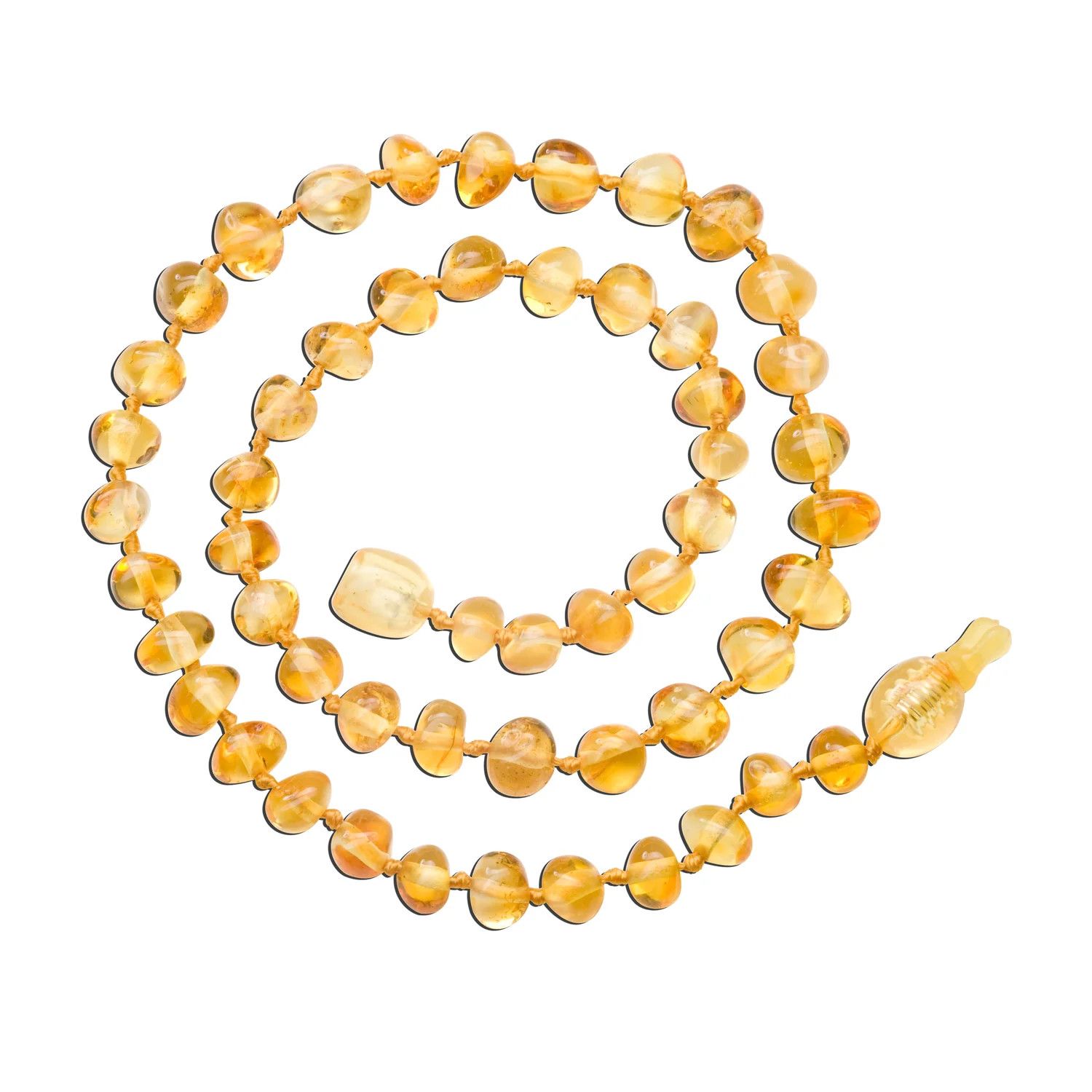 Cherished Moments- Nature&#39;s Beads of Love Amber Teething Necklace Polished, Size: SM (11-11.5&quot;), Color: BQ-Lemon, Style: ATNP