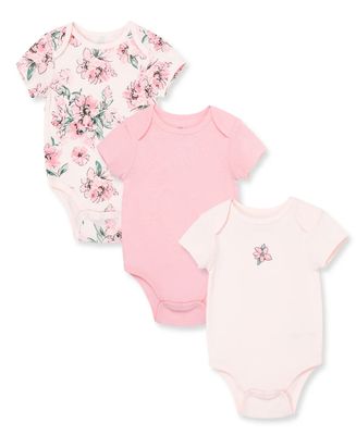 Little Me- Dream Floral Bodysuits &amp; Bibs 6 PC Set 