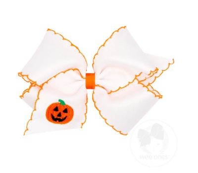 Wee Ones- Halloween Embroider Grosgrain Moonstitch  Hair Bow