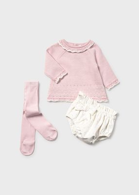 Mayoral- Newborn- Knit Bloomer Set w/Tights Better Cotton