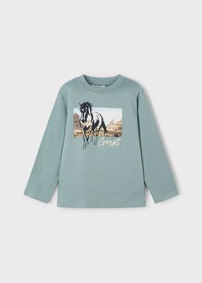 Mayoral- Mini- Horse Print L/S T-Shirt