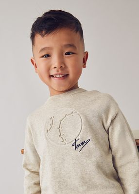 Mayoral- Mini- Baseball Team Embossed Knit Sweater