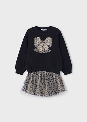 Mayoral- Mini- Sweatshirt &amp; Tulle Skirt Set