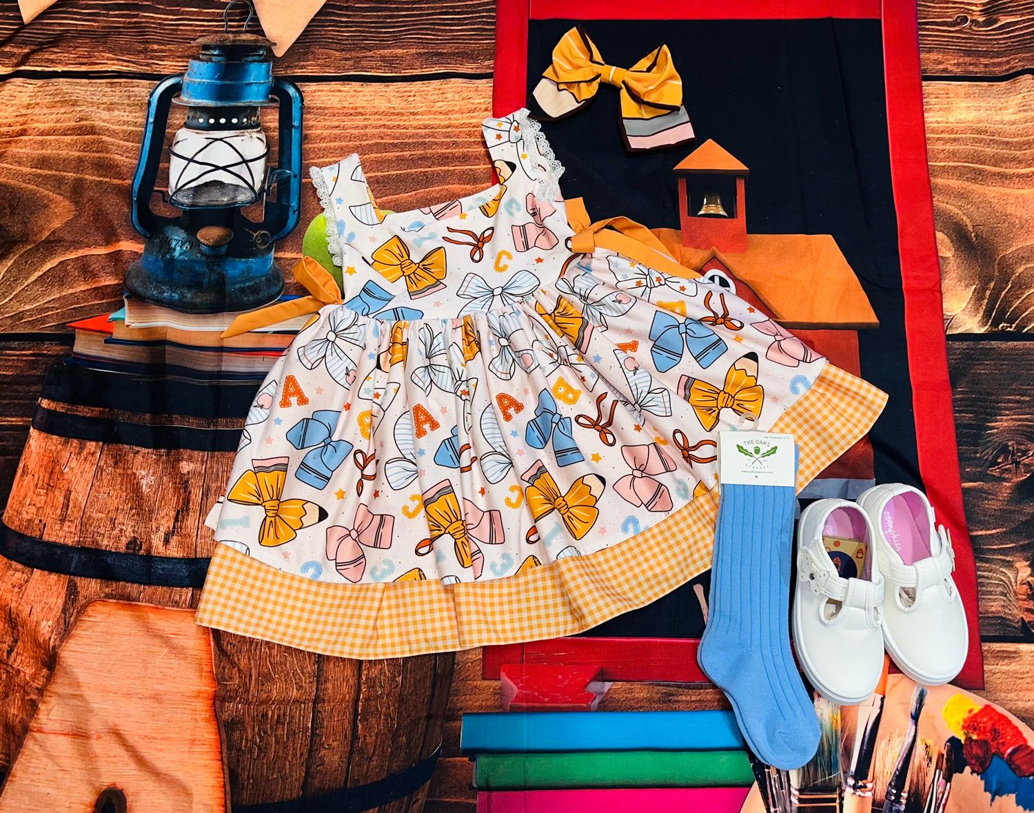 Be Girl Clothing- Melora Back 2 School Dress &amp; Pencil Bow