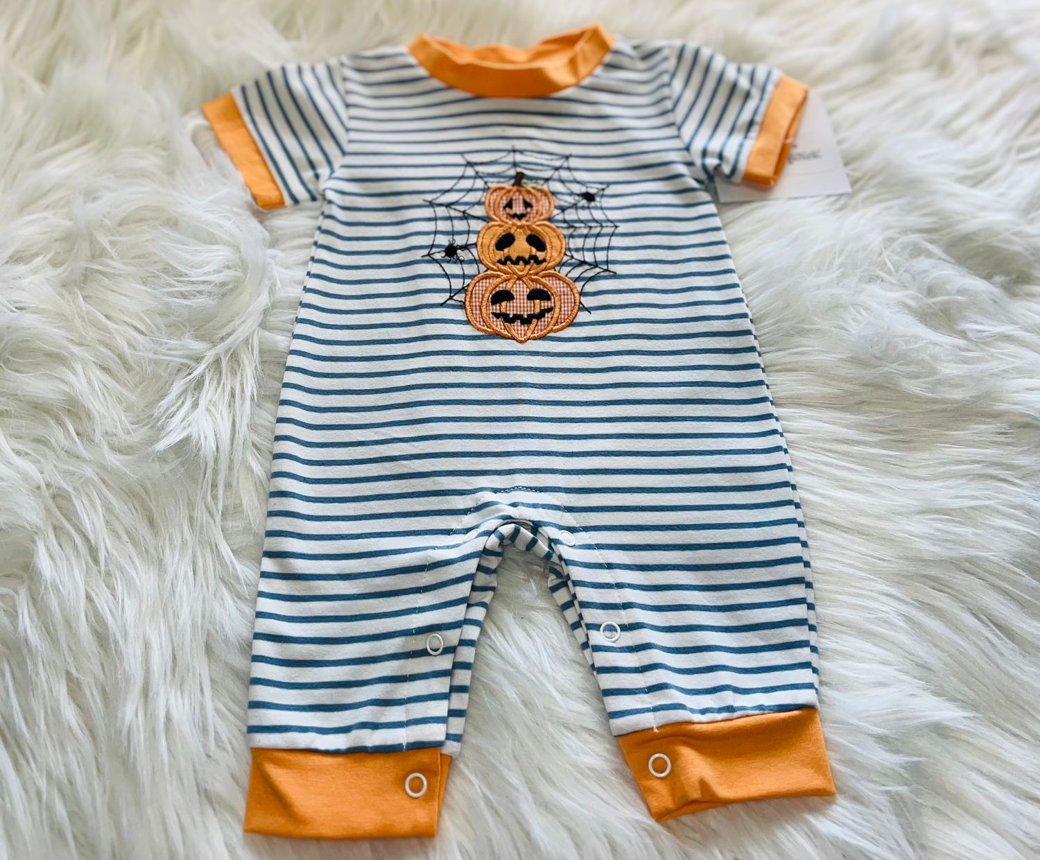 Three Sisters- Jack O&#39; Lantern Boys Romper