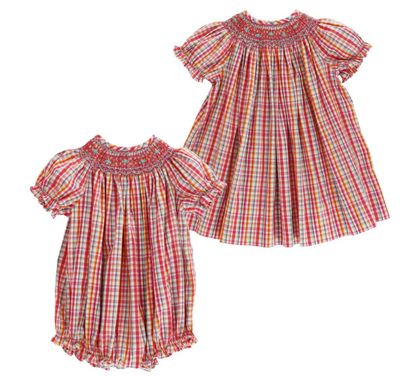 The Bailey Boys- Sorbet Plaid Bishop Smocked Romper