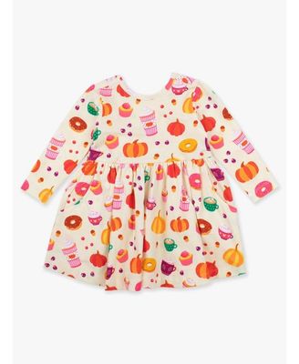 RuffleButts- Fall Treats Knit Long Sleeve Twirl Dress