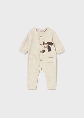Mayoral- Newborn- Embroidered Applique One Piece with Puppy Design