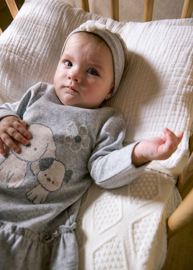 Mayoral- Newborn- Knit Puppy Dress with Headband