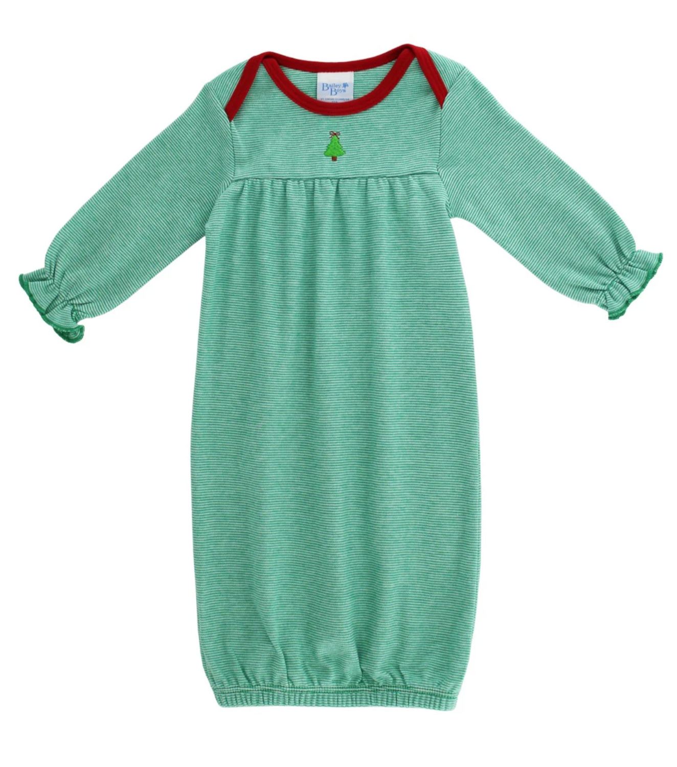 The Bailey Boys- Christmas Tree Sac, Size: NB, Color: Green Stripe, Style: 25812-SAC-Girl