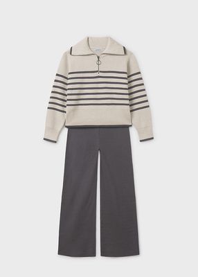 Mayoral- Junior- Pants and Striped Sweater Set