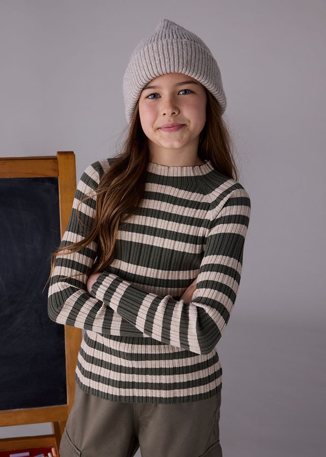 Mayoral- Junior- Rib Knit Mock Neck Sweater