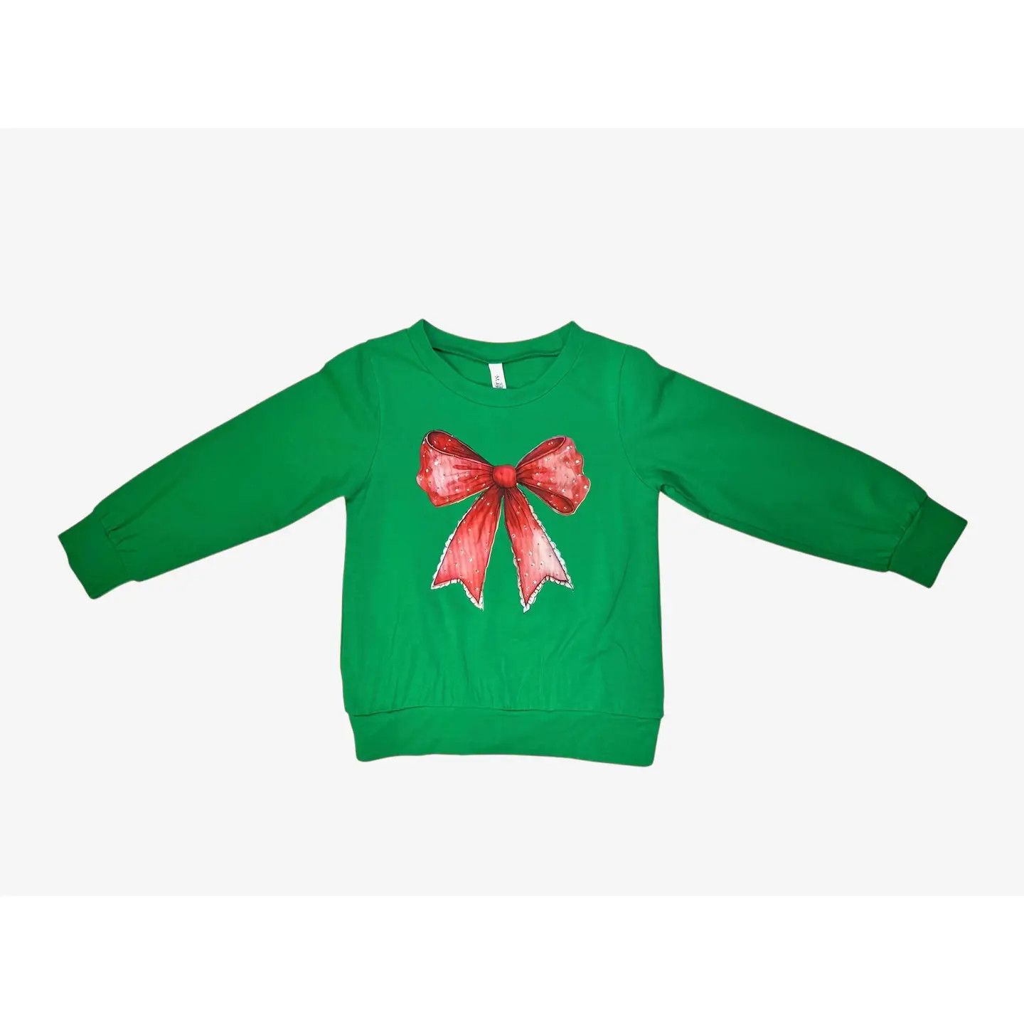 M.L. Kids-Rhinestone Bow Sweatshirt/Skort Set