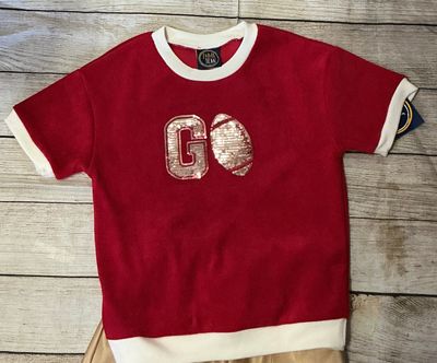 Emma Jean- Go Team Sweatshirt &amp;  Faux Leather Short Set
