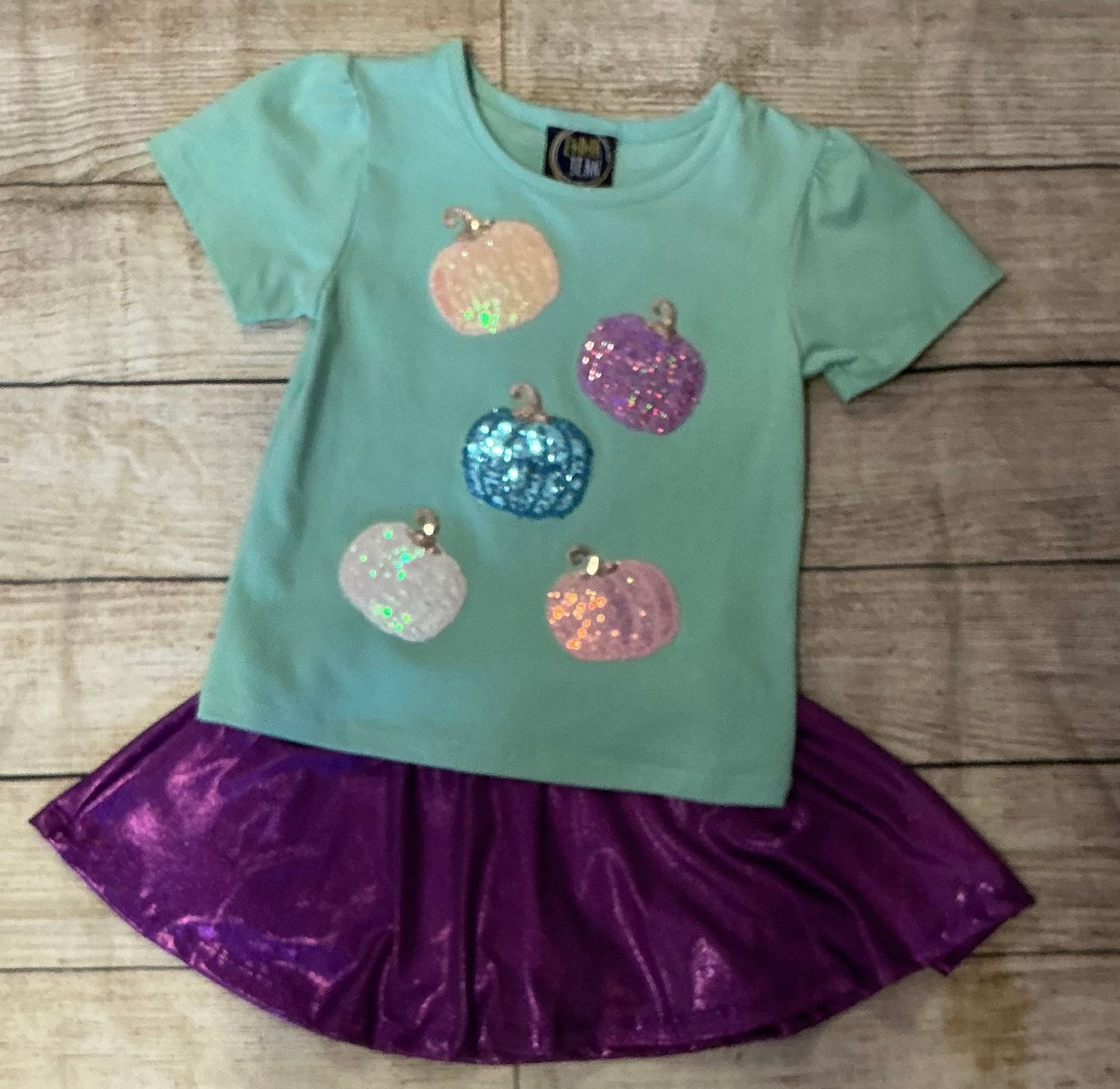 Emma Jean- Pumpkin Patch Sparkle Skort Set