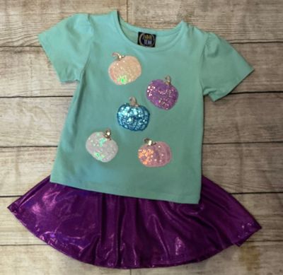 Emma Jean- Pumpkin Patch Sparkle Skort Set