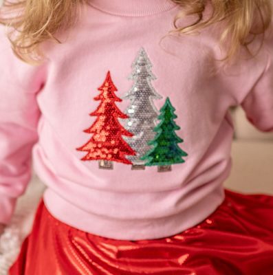 Emma Jean- Sparkly Christmas Tree Sweatshirt &amp; Skort/Pant Set