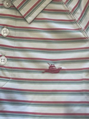 SouthBound - Performance Christmas Striped L/S Polo Shirt
