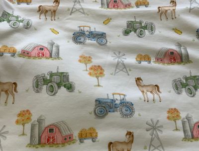 Baby Club Chic- Tractor Farm Crossed  Footie, Knotted Hat &amp; Blanket
