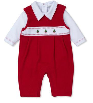 Kissy Kissy- Classic Treasures Christmas Tree Overall Set