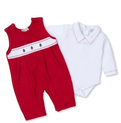 Kissy Kissy- Classic Treasures Christmas Tree Overall Set