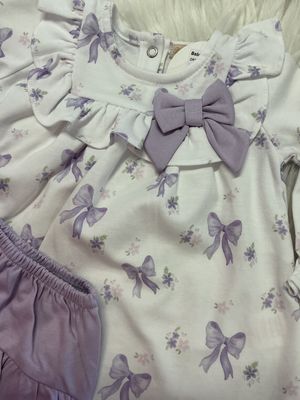 Baby Club Chic- Lavender Dress &amp; Bloomer Set w/Ruffles &amp; Bow