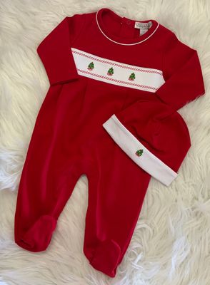 Kissy Kissy- Classic Treasures Holiday 25 Christmas Tree Footie &amp; Hat