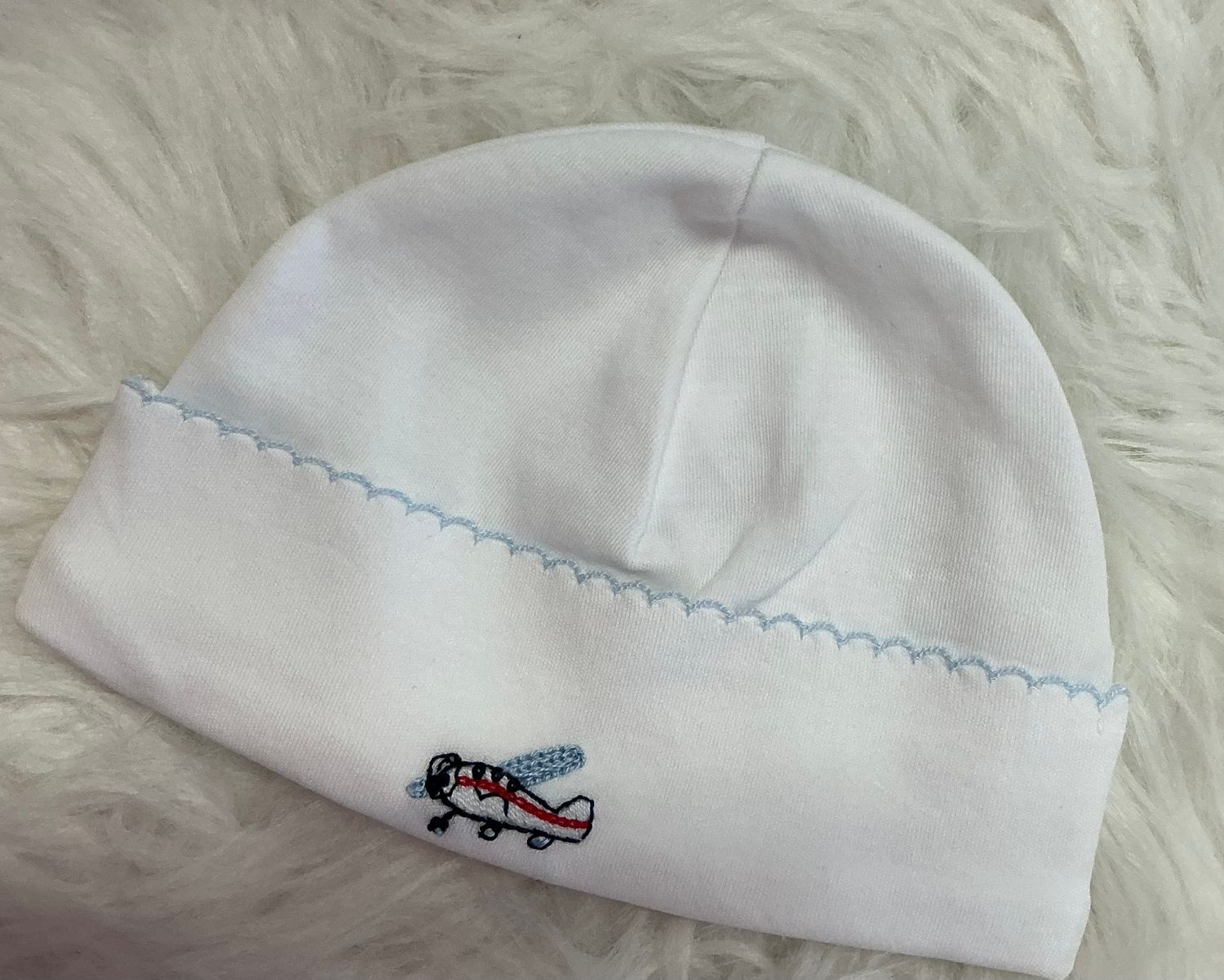 LydaBaby- Peruvian Pima Cotton Airplane Footie w/hat, Size: NB, Color: WH-Airplane, Style: PP131-729