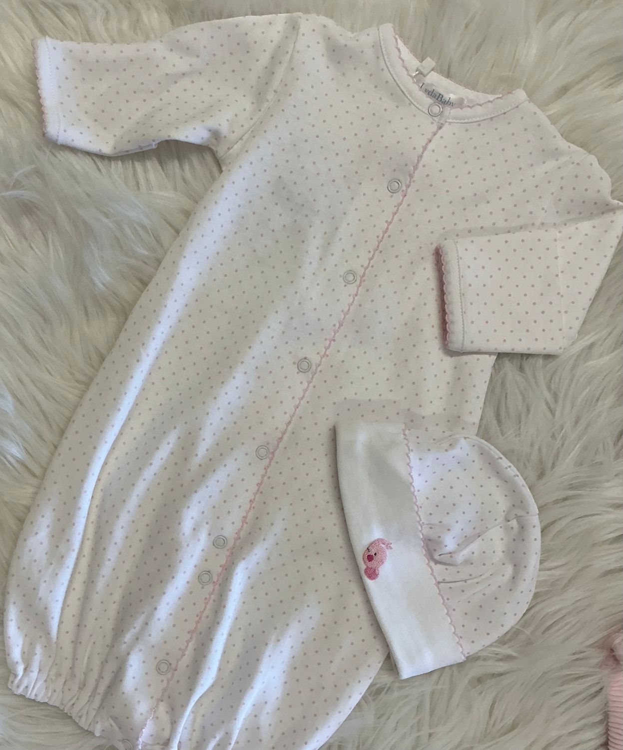 LydaBaby-Peruvian Pima Cotton Pink Dot Conversion Gown