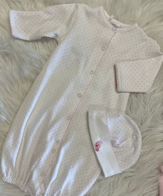 LydaBaby-Peruvian Pima Cotton Pink Dot Conversion Gown