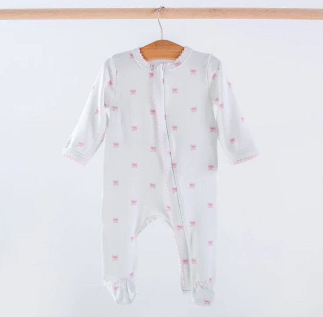 Nola Tawk- You Are Bow-tiful Organic Cotton Pajama Zip Footie