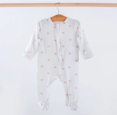 Nola Tawk- You Are Bow-tiful Organic Cotton Pajama Zip Footie