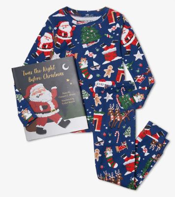 Books To Bed- Twas The Night Before Christmas Pajama Set w/Book
