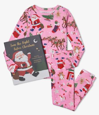 Books To Bed- Twas The Night Before Christmas Pajama Set w/Book