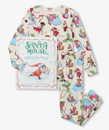 Books To Bed- Santa Mouse Pajama Set w/Book