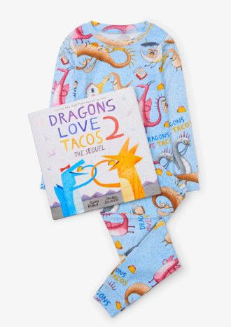 Books to Bed- Dragons Love Tacos 2 Pajama Set w/Book