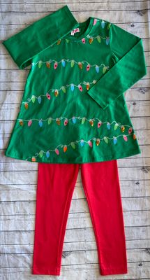 Haven Girl- Sparkling Christmas Light It Up Swing Tunic &amp; Legging Set