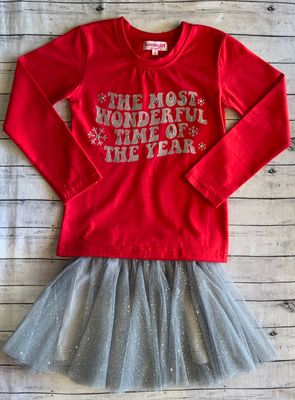 Haven Girl- Sparkling Christmas  Wonderful T-Shirt &amp; Glitz Skort