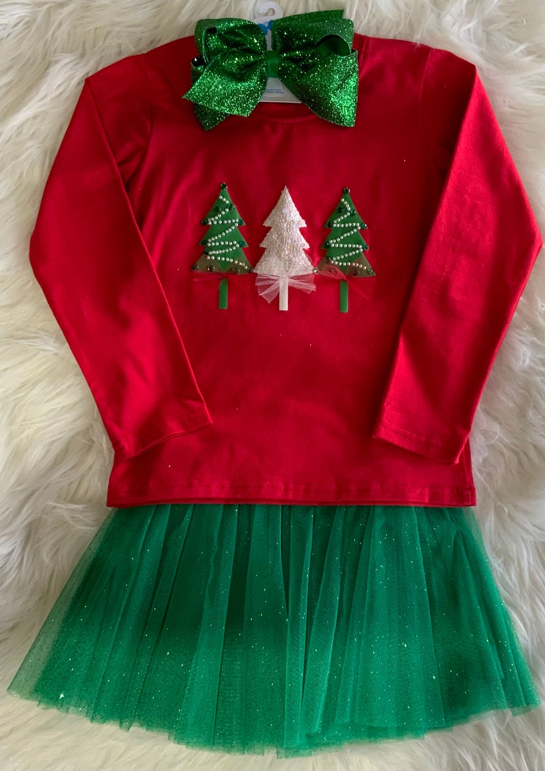 Haven Girl- Merry &amp; Bright Christmas Tree Tinker Skort Set