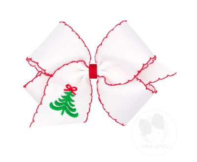 Wee Ones- Christmas Moonstitch Bow w/Embroidery Tail