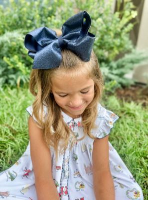 Wee Ones- Wee Dazzle Glitter Vinyl Grosgrain Underlay Bow