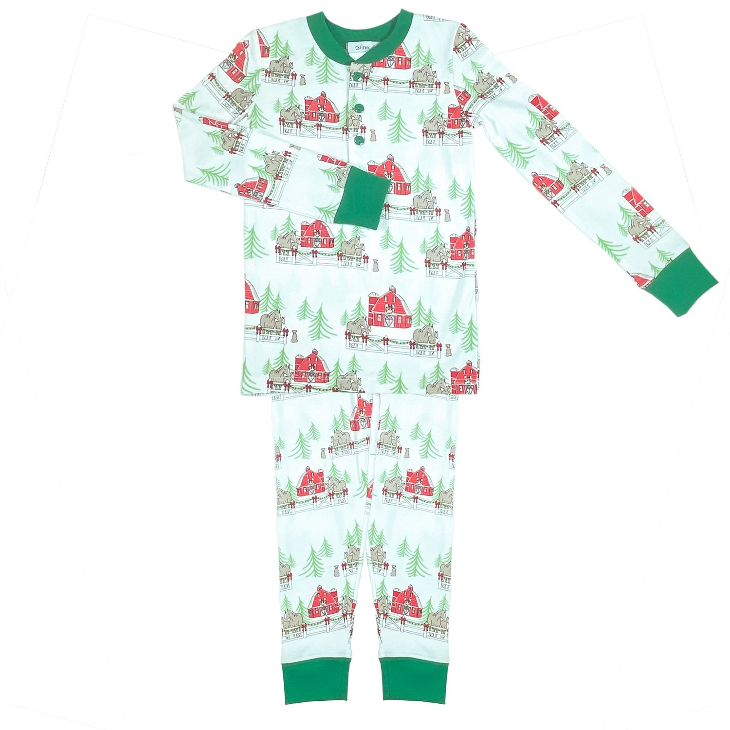 Ishtex Textile- Christmas Farm Boy's PJ Set