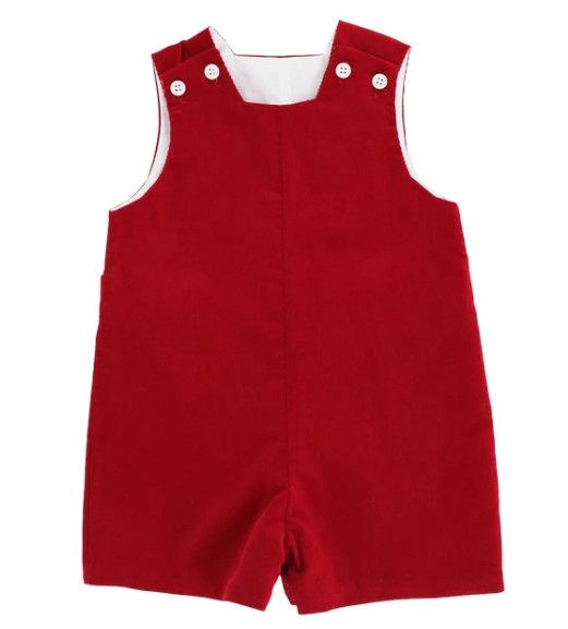 The Bailey Boys- Corduroy Short John John w/Long Sleeve Piped Shirt