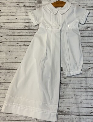Petit Ami- Christening/Baptism Gown Convert Romper with Hat
